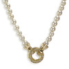 Collier en chute d'occasion or 750 jaune perles de culture du japon diamants 49 cm - vue V1