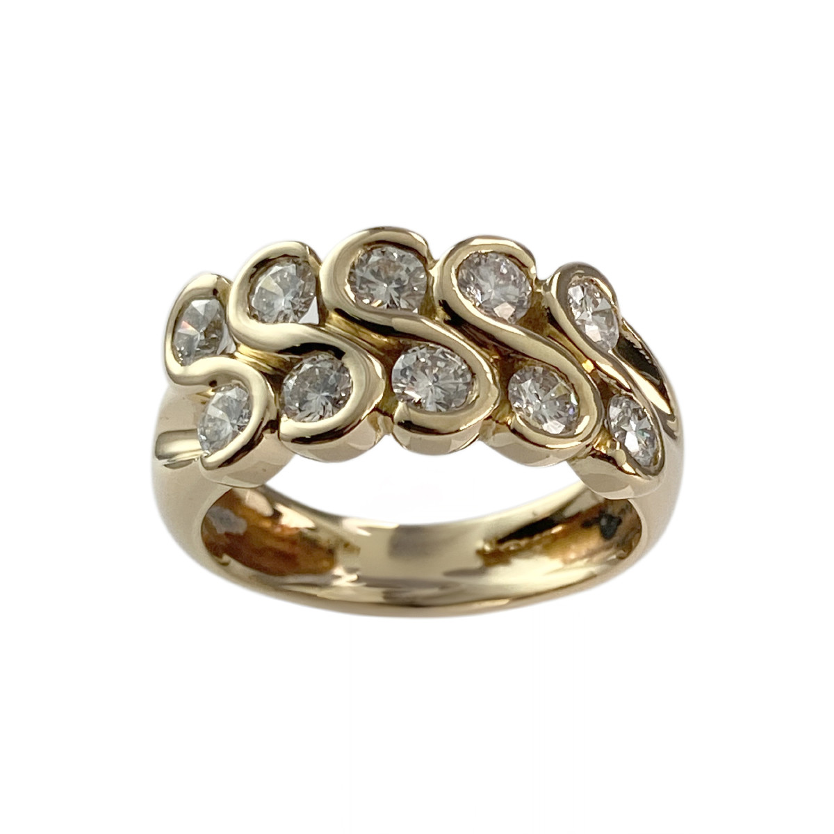 Bague d'occasion or 750 jaune diamants