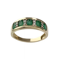 Bague d'occasion or 750 2 tons émeraudes diamants