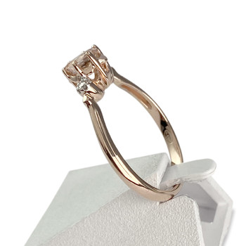 Tweedehands gouden ring 375 2 tonen morganiet diamant