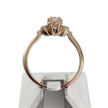 Tweedehands gouden ring 375 2 tonen morganiet diamant