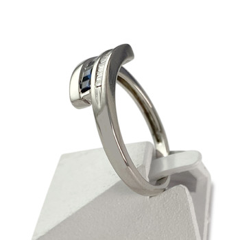 Second-hand gold 750 white sapphires diamonds ring