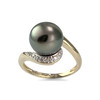 Bague d'occasion or 750 2 tons perle de tahiti diamants - vue V1