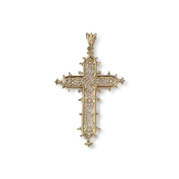 Tweedehands kruis hanger in 750 geel goud