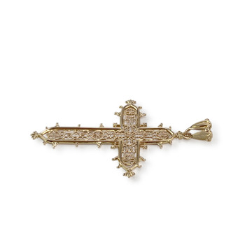 Tweedehands kruis hanger in 750 geel goud