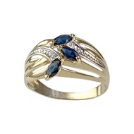 Bague d'occasion or 750 2 tons saphirs