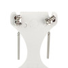 Boucles d'oreilles pendants d'occasion or 375 blanc diamants - vue V3