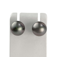 Boucles d'oreilles clous d'occasion or 375 jaune perles de tahiti