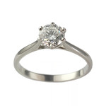 Solitaire d'occasion or 750 blanc diamant - vue 1