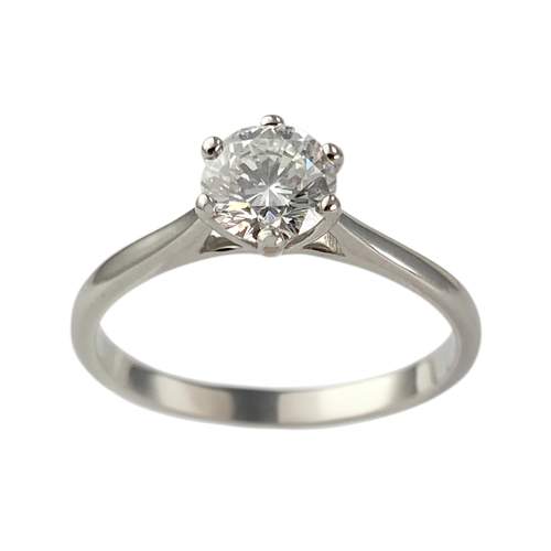 Solitaire d'occasion or 750 blanc diamant