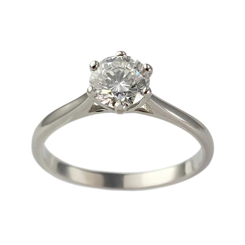 Solitaire d'occasion or 750 blanc diamant - vue 1