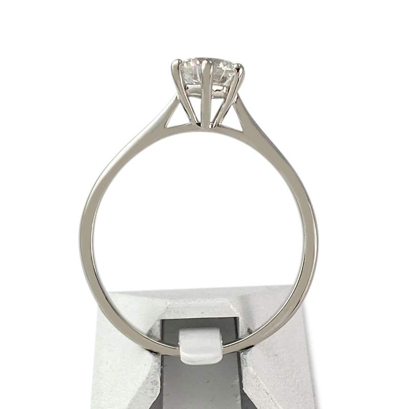 Solitaire d'occasion or 750 blanc diamant - vue 3