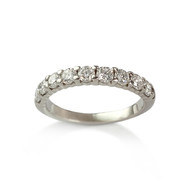 Bague demi tour d'occasion or 750 blanc diamants