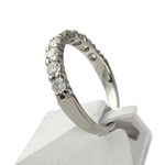 Second-hand half-round ring in 750 white gold with diamonds - view 2