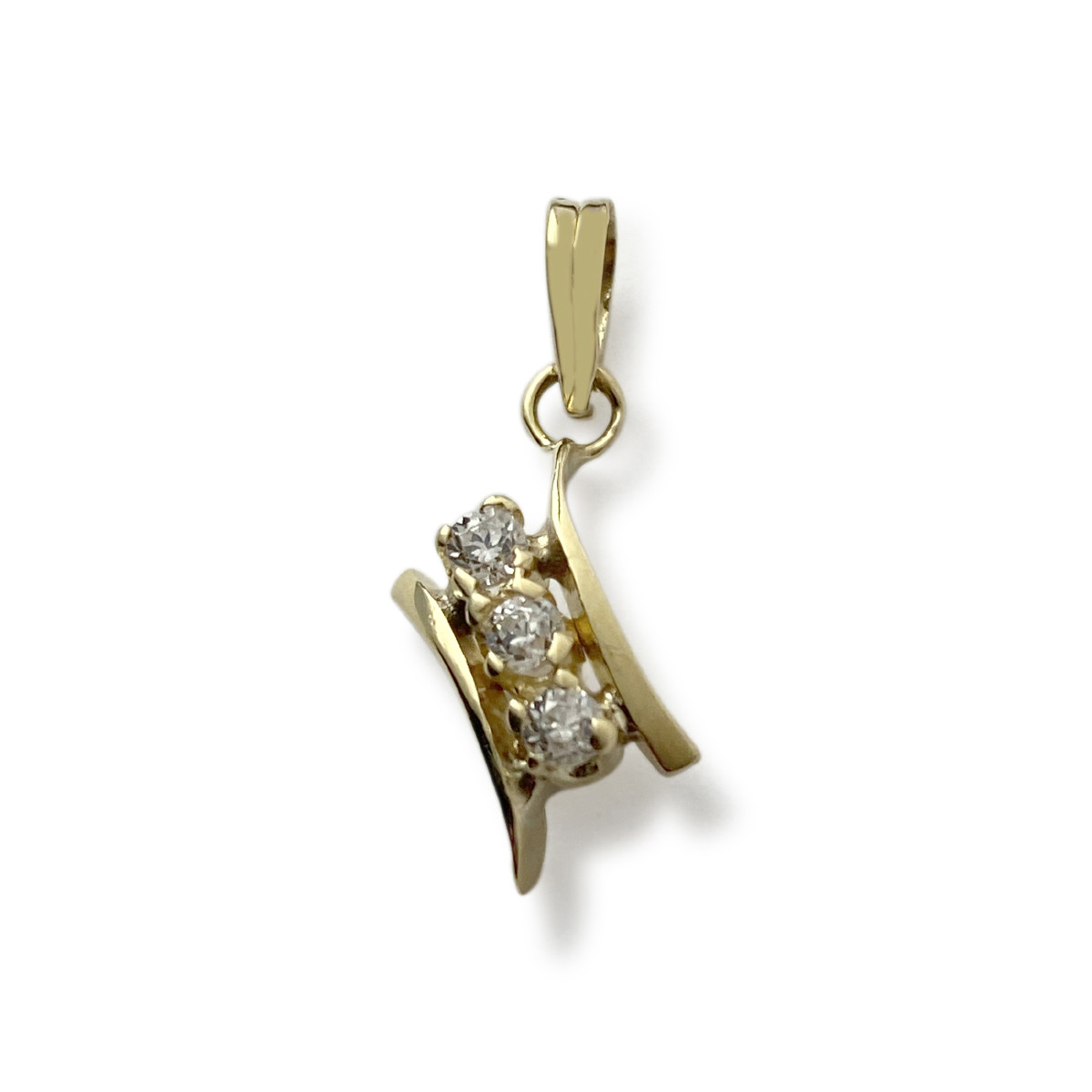 Pendentif d'occasion or 750 jaune zirconias
