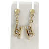 Boucles d'oreilles pendants d'occasion or 750 jaune zirconias - vue V1