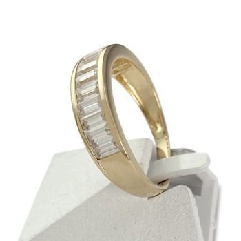 Bague d'occasion or 750 jaune zirconias
