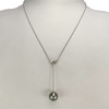 Collier d'occasion or 375 blanc maille forçat perle de tahiti diamants 42 cm - vue V2