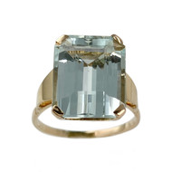 Bague d'occasion or 750 jaune aigue marine