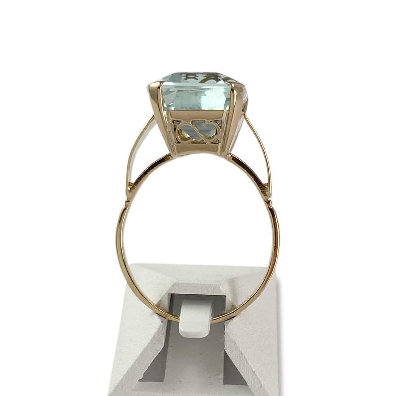Bague d'occasion or 750 jaune aigue marine - vue 3