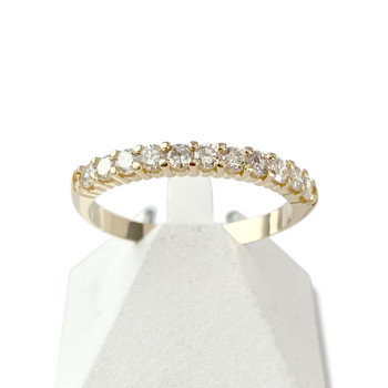 Bague demi tour d'occasion or 750 jaune diamants