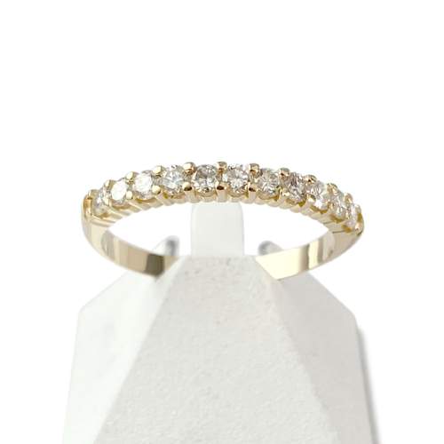 Bague demi tour d'occasion or 750 jaune diamants