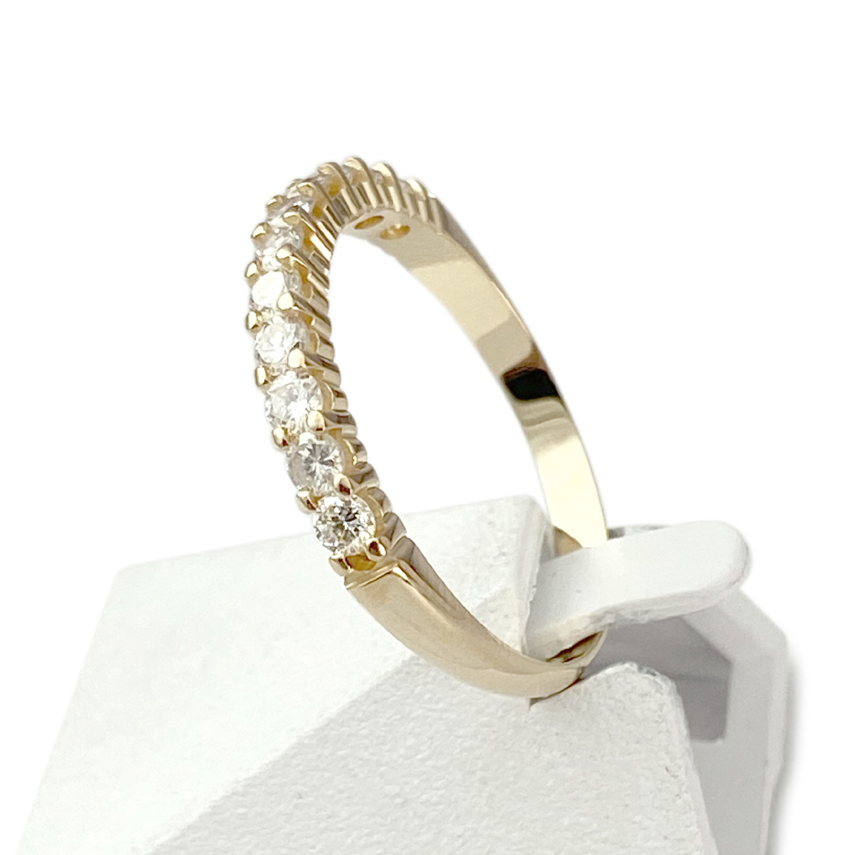 Bague demi tour d'occasion or 750 jaune diamants - vue 2