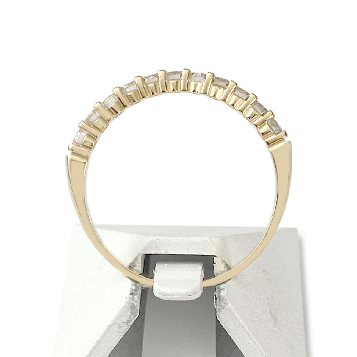 Bague demi tour d'occasion or 750 jaune diamants - vue 3