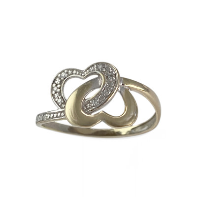 Bague endely d'occasion or 375 2 tons diamants