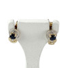 Boucles d'oreilles clous d'occasion or 750 2 tons saphirs - vue V1