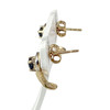 Boucles d'oreilles clous d'occasion or 750 2 tons saphirs - vue V2