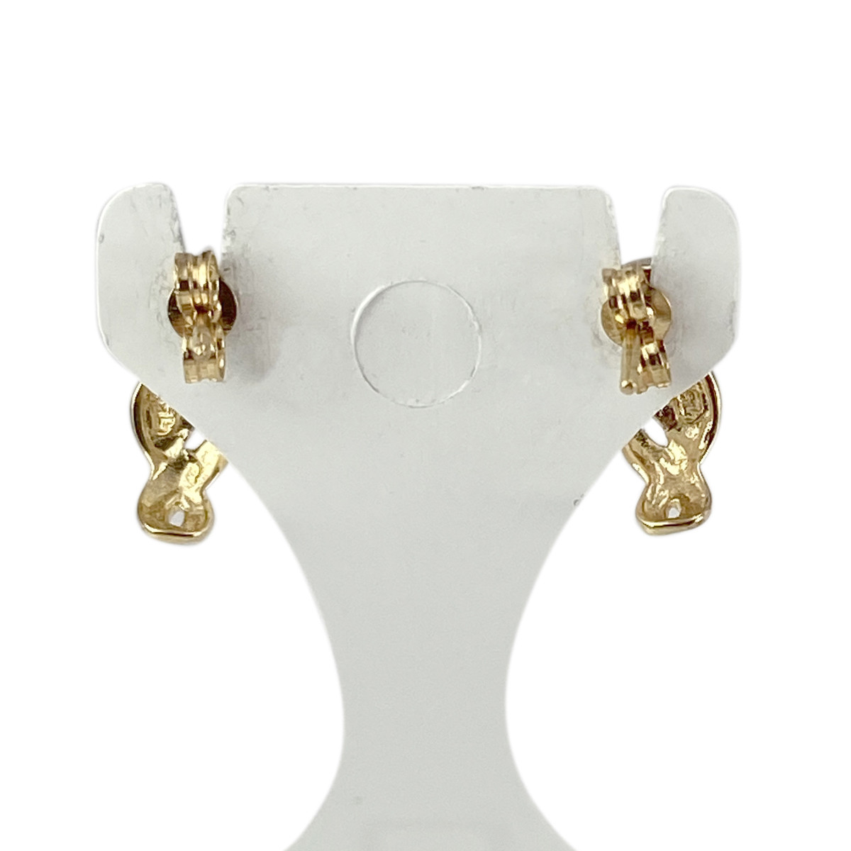 Boucles d'oreilles clous d'occasion or 750 2 tons saphirs - vue 3