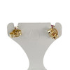 Boucles d'oreilles clous d'occasion or 750 jaune rubis zirconias - vue V3