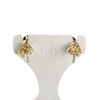 Boucles d'oreilles clous d'occasion or 750 jaune saphirs zirconias - vue V3
