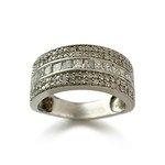 Bague d'occasion or 750 blanc diamants - vue 1