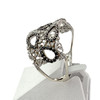 Bague d'occasion or 375 blanc zirconias blancs et noirs - vue V2