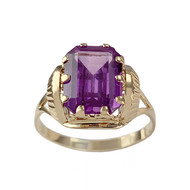 Bague d'occasion or 750 jaune corindon synthétique
