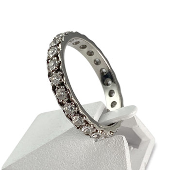 Tweedehands gouden 750 witte zirkonia ring