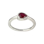 Bague d'occasion or 585 blanc rubis - vue 1