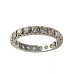 Pre-owned 750 white gold ring with zirconia stones - view 1