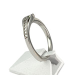 Second-hand ring in 585 white gold with green and white diamonds - view 2