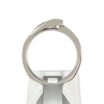 Second-hand ring in 585 white gold with green and white diamonds - view 3