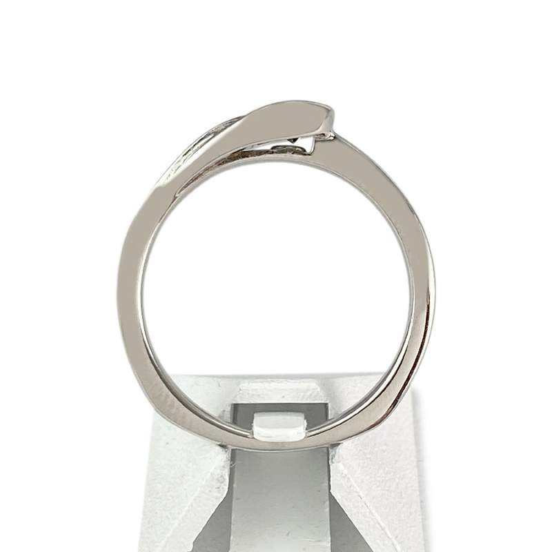 Bague d'occasion or 585 blanc diamants vert et blancs - vue 3