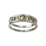 Bague d'occasion or 585 blanc diamants jaunes - vue 1