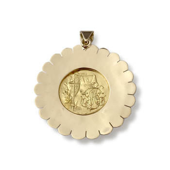 Tweedehands gouden hanger 750 gele munthouder