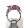 Bague dauphin d'occasion or 585 blanc rubis diamants - vue V3