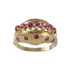 Bague d'occasion or 750 jaune rubis synthétiques - vue V1