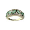 Bague d'occasion or 750 blanc émeraudes saphirs diamants - vue V1