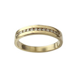 Pre-owned 14K yellow gold ring with diamonds - view 1
