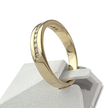 Second-hand gold ring 750 yellow diamonds